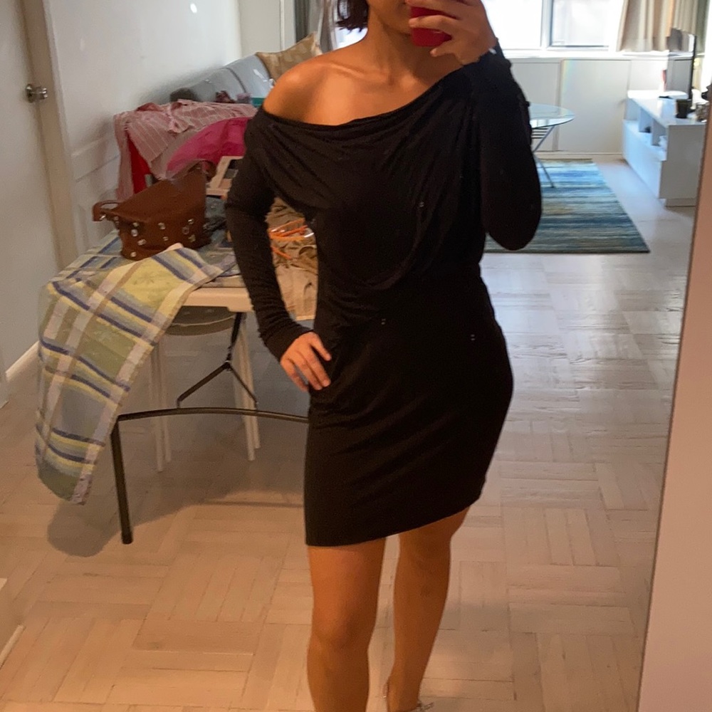 Improvd Black Draped Dress